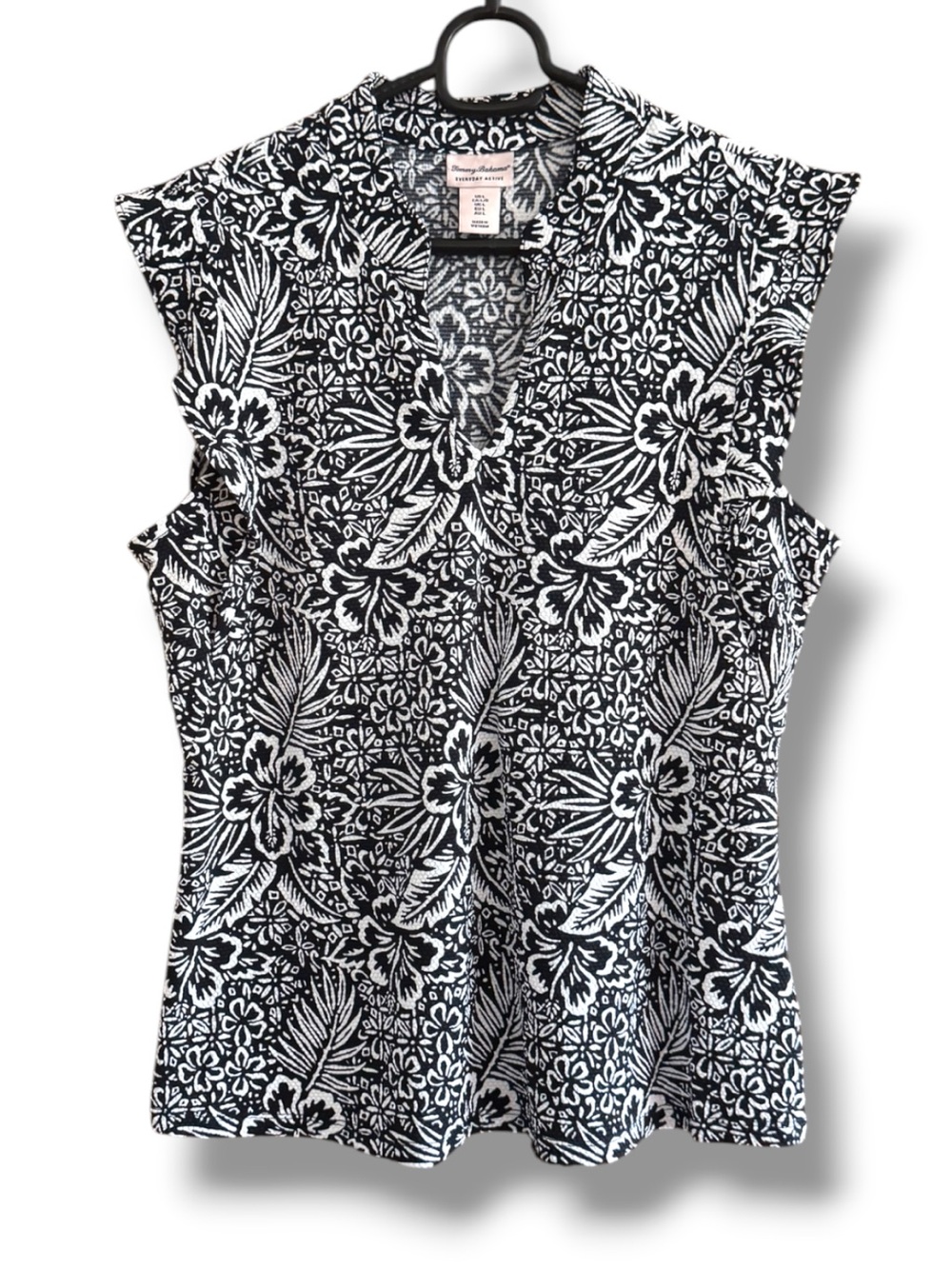 Tommy Bahama Sleeveless Textured V-Neck Floral Print Top